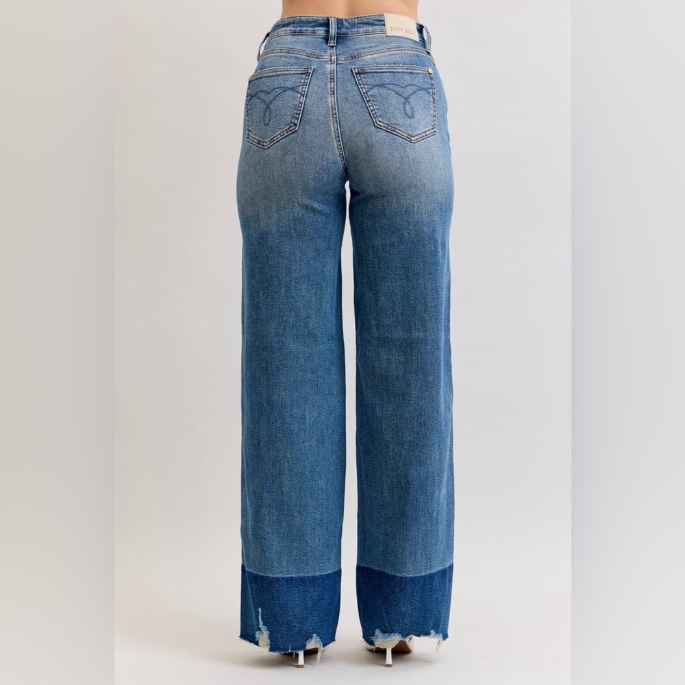 Judy Blue Raw Hem High Waist Column Straight Jeans​ - Picture 6 of 10